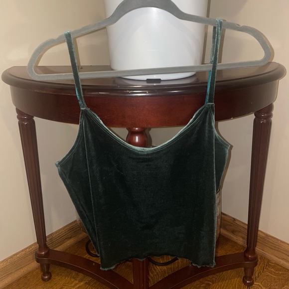 Abercrombie & Fitch Teal Velour Tank Top- Size Large - Picture 3 of 4